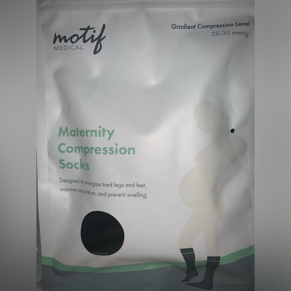 Motif, medical, maternity compression, socks, size medium